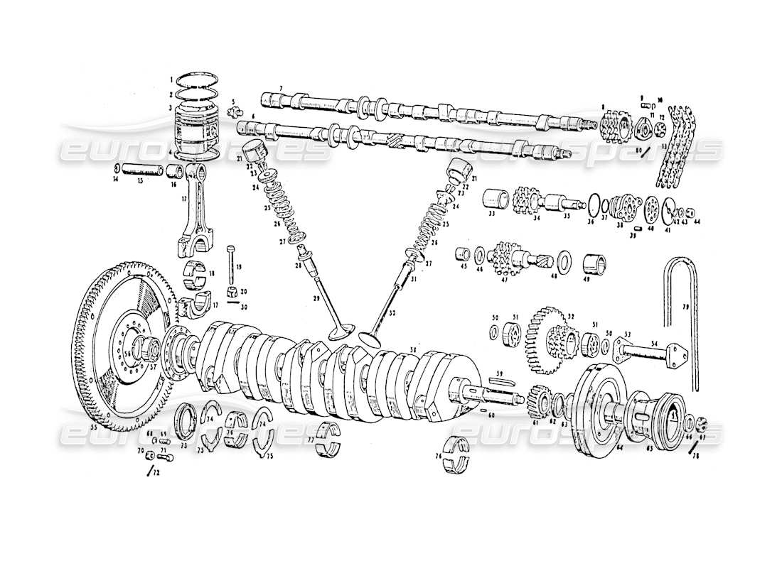 a part diagram from the maserati 3500 gt parts catalogue