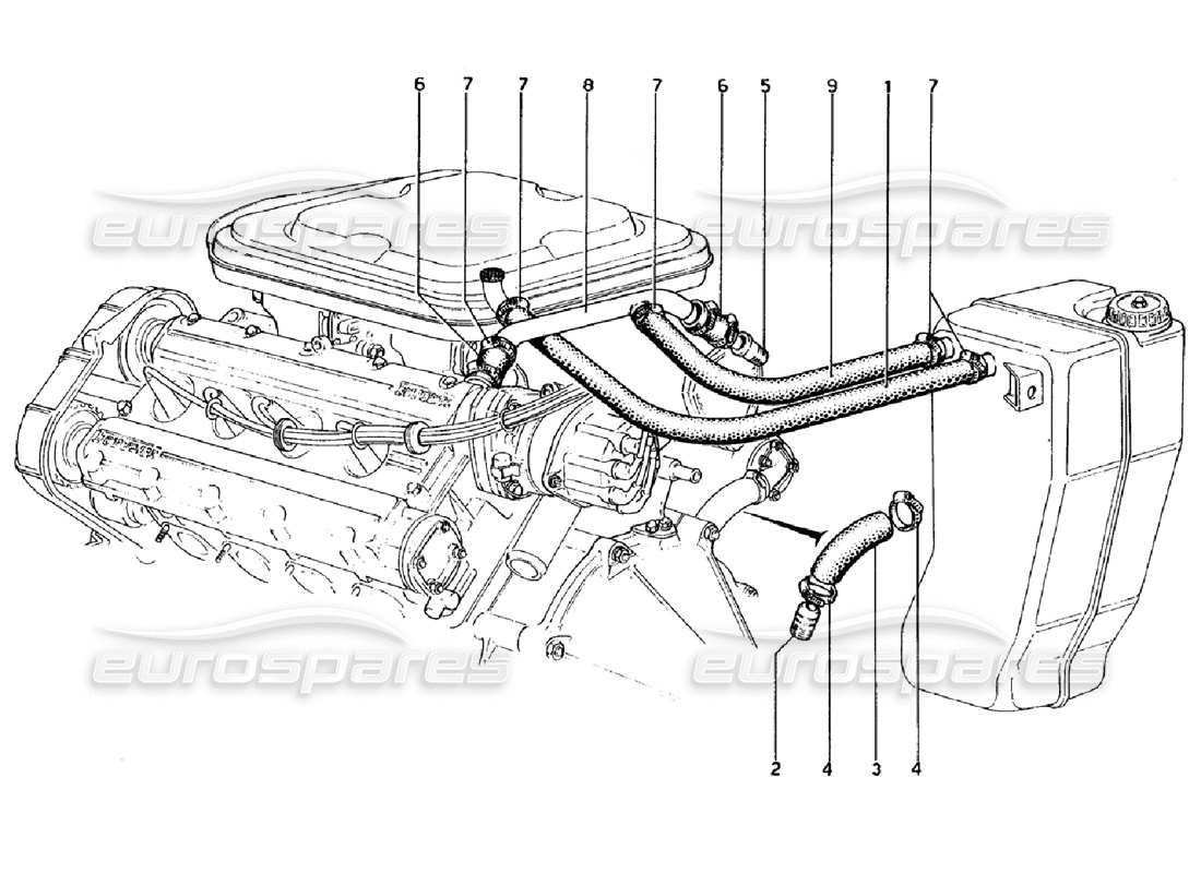 a part diagram from the Ferrari 308 GTB (1976) parts catalogue