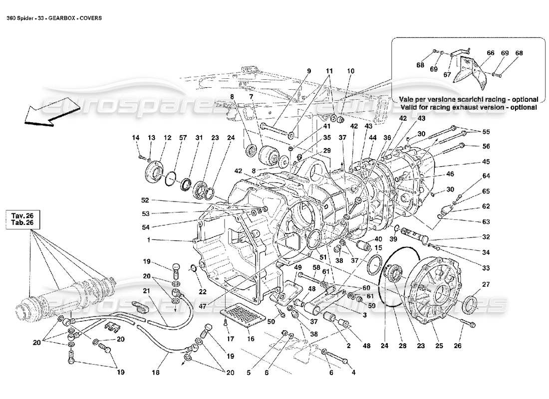 a part diagram from the Ferrari 360 Spider parts catalogue