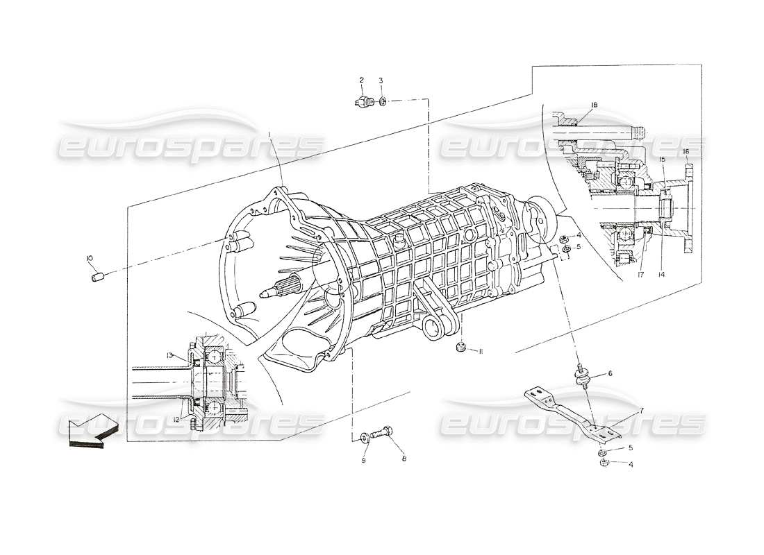 VIEW PARTS DIAGRAMS FROM THE MASERATI SHAMAL PARTS CATALOGUE a part diagram from the maserati shamal parts catalogue