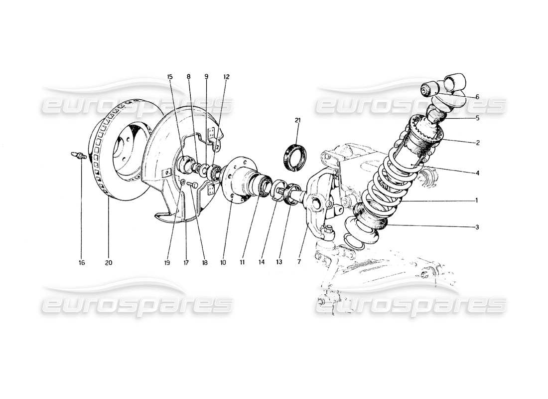 VIEW PARTS DIAGRAMS FROM THE FERRARI 308 PARTS CATALOGUE a part diagram from the ferrari 308 parts catalogue