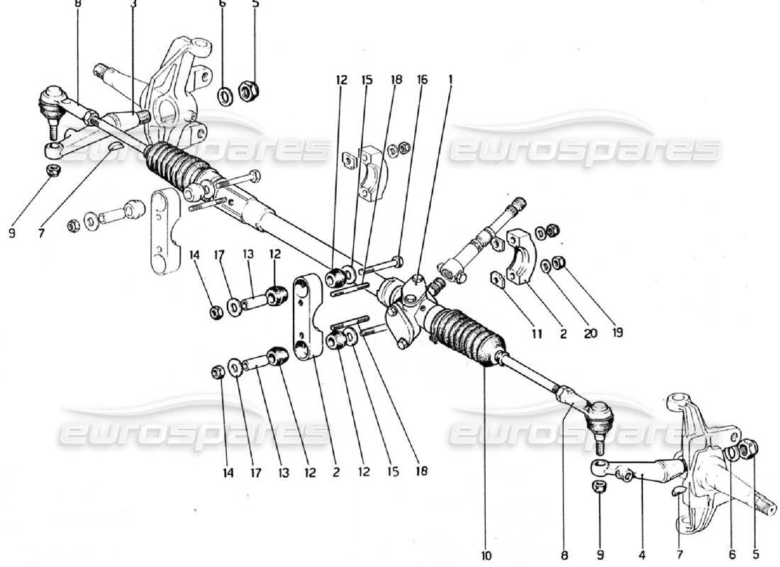 VIEW PARTS DIAGRAMS FROM THE FERRARI 308 PARTS CATALOGUE a part diagram from the ferrari 308 parts catalogue