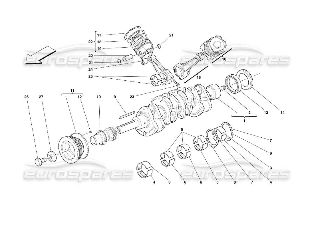 a part diagram from the ferrari 355 (2.7 motronic) parts catalogue