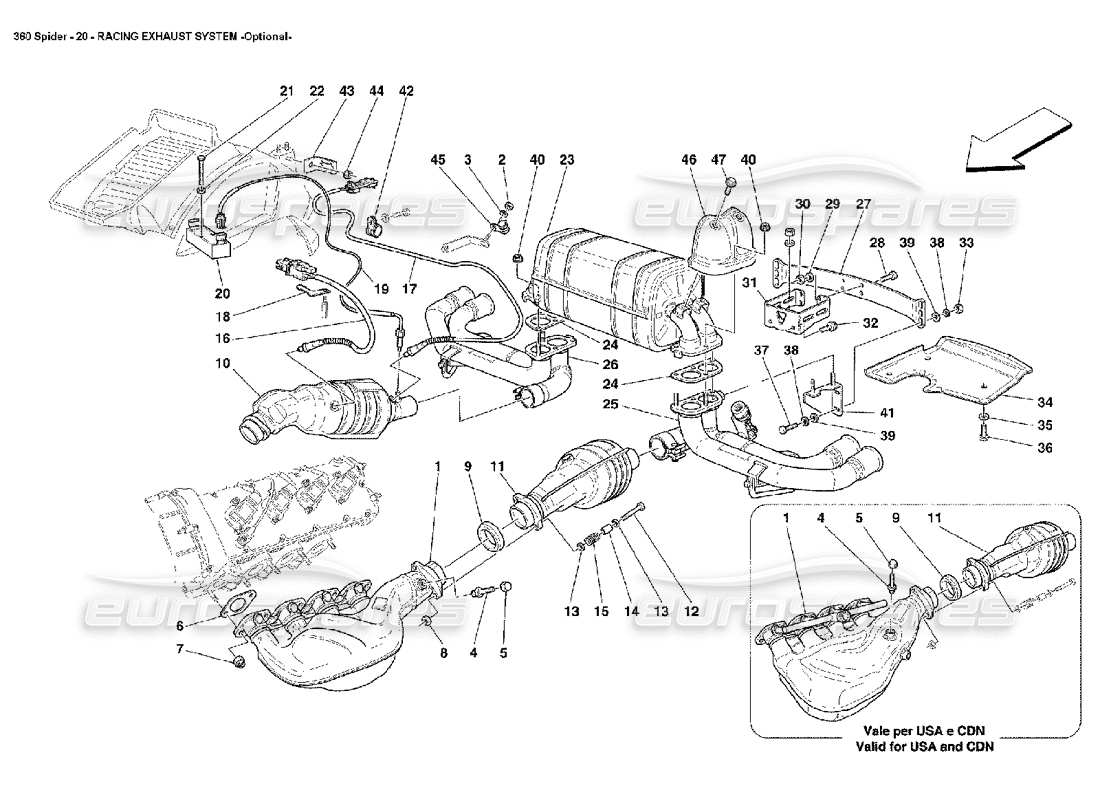 a part diagram from the ferrari 360 parts catalogue