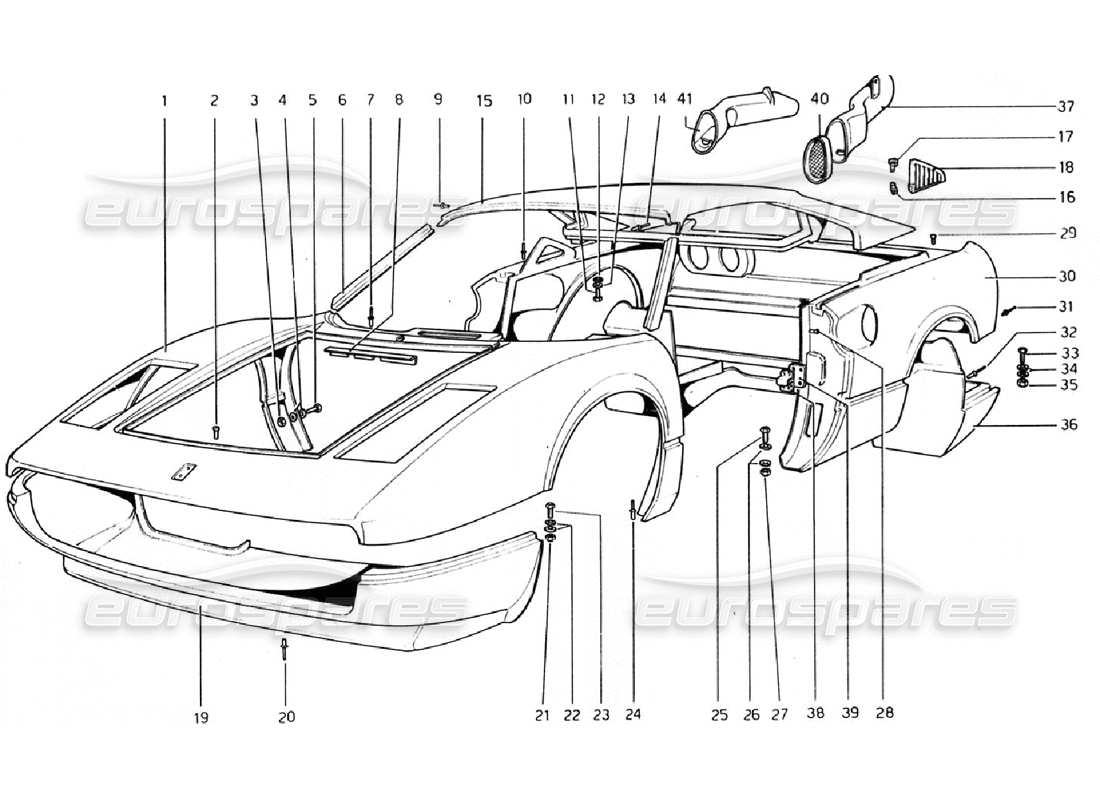 a part diagram from the ferrari 308 parts catalogue