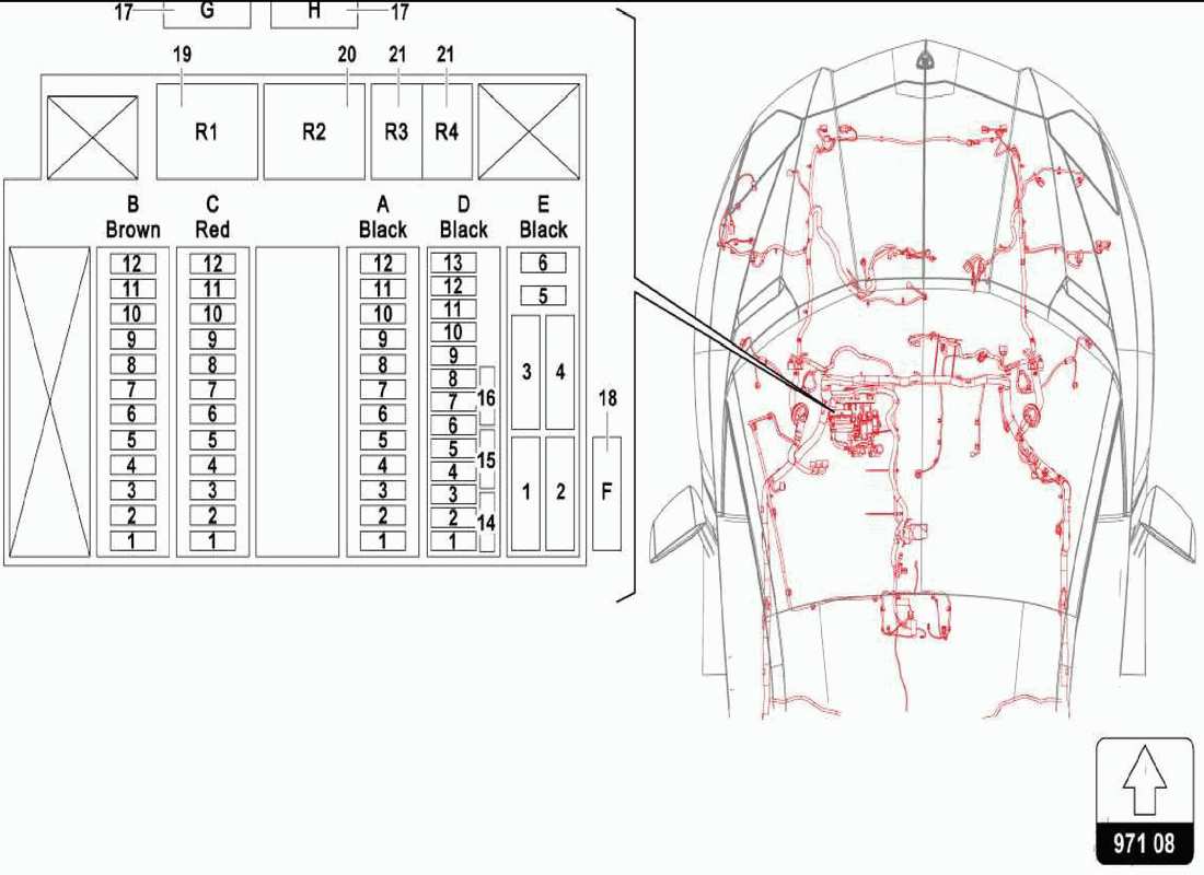 a part diagram from the lamborghini centenario parts catalogue