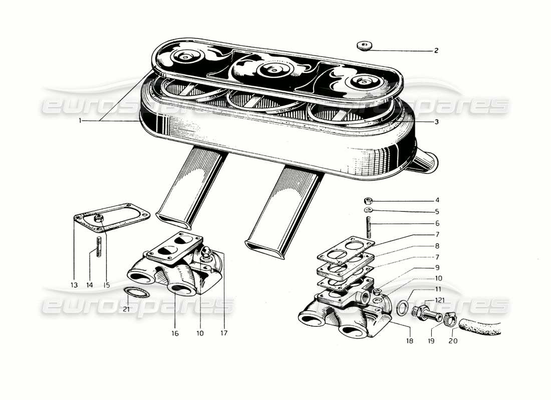 VIEW PARTS DIAGRAMS FROM THE FERRARI 275 PARTS CATALOGUE a part diagram from the ferrari 275 parts catalogue