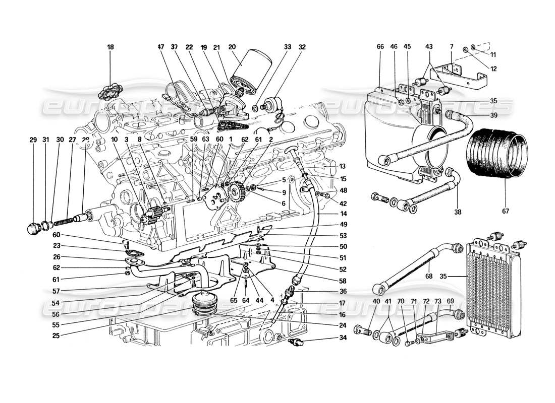 a part diagram from the ferrari 328 (1985) parts catalogue