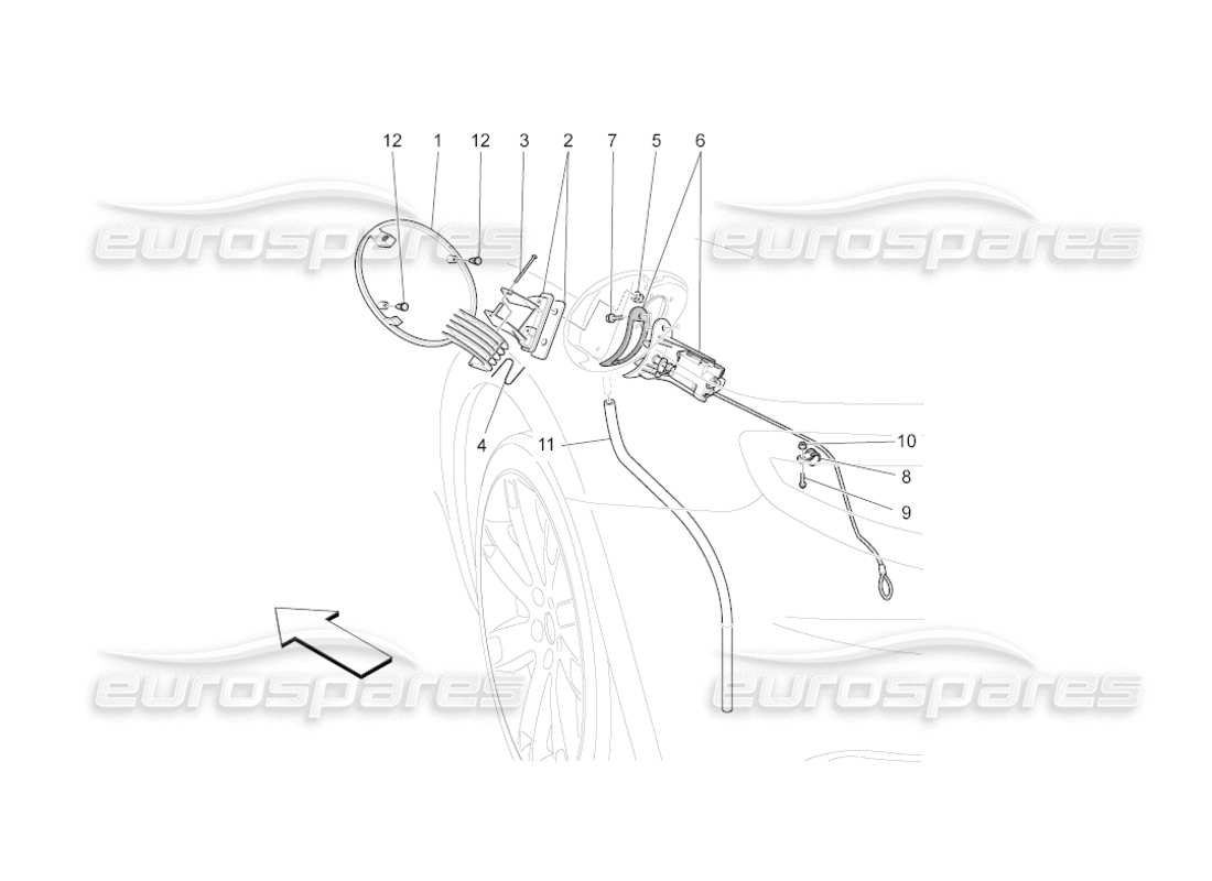 a part diagram from the maserati grancabrio parts catalogue