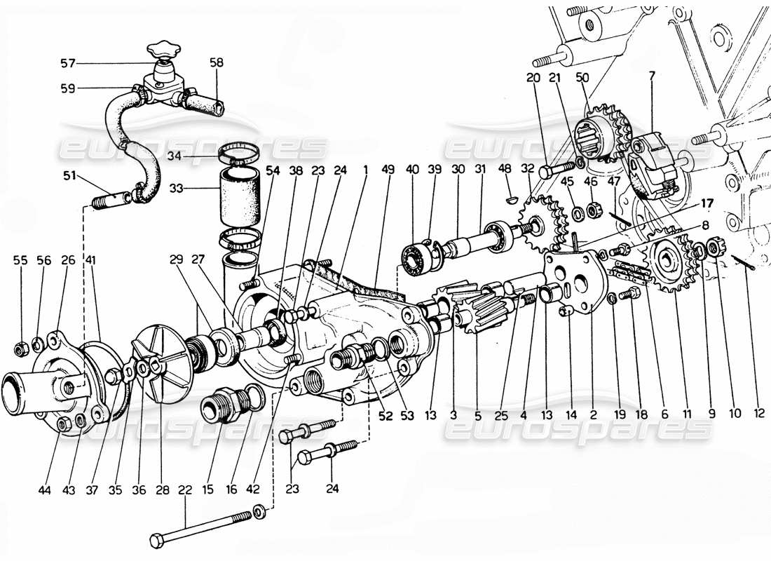 a part diagram from the ferrari 365 gtc4 (mechanical) parts catalogue