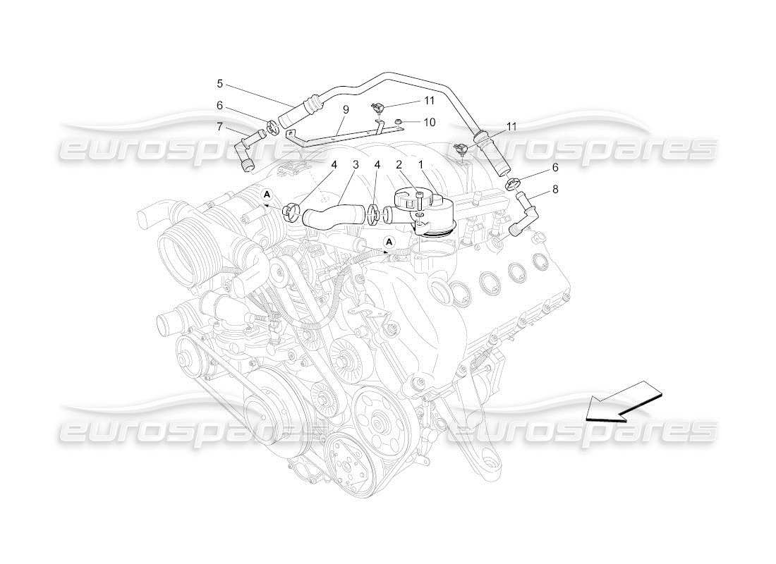 a part diagram from the maserati qtp. (2011) 4.7 auto parts catalogue