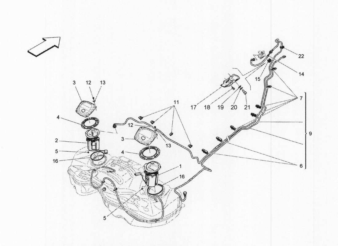 a part diagram from the maserati qtp. v6 3.0 bt 410bhp 2wd 2017 parts catalogue