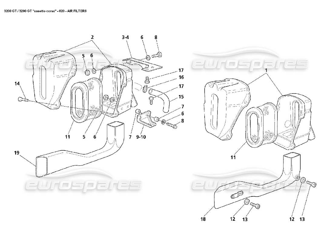 a part diagram from the maserati 3200 parts catalogue