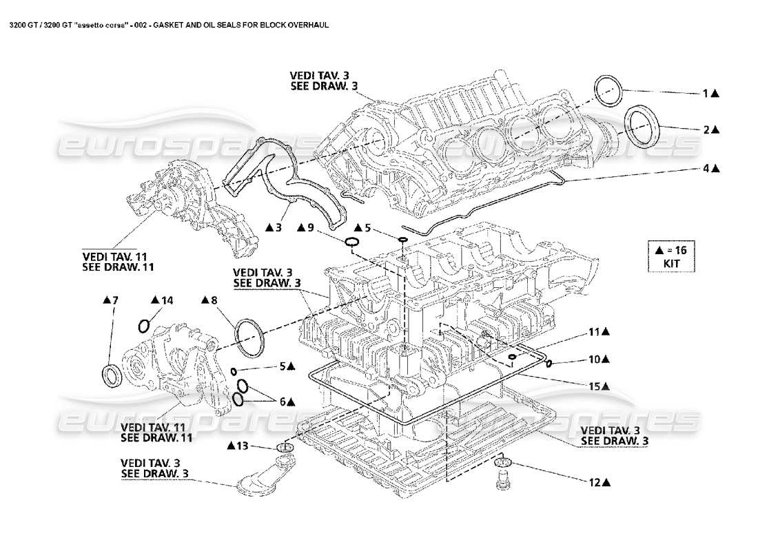 a part diagram from the Maserati 3200 GT/GTA/Assetto Corsa parts catalogue