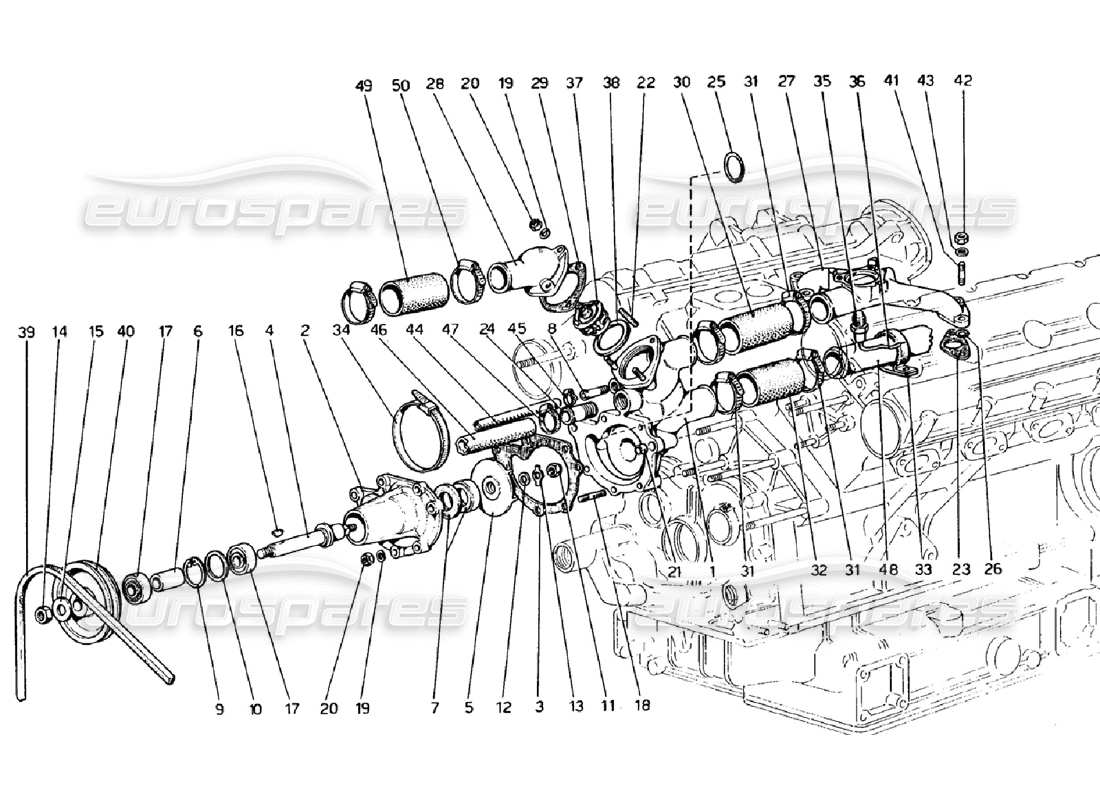 a part diagram from the ferrari 308 gtb (1976) parts catalogue