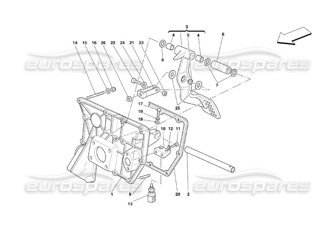 a part diagram from the ferrari 360 challenge stradale parts catalogue