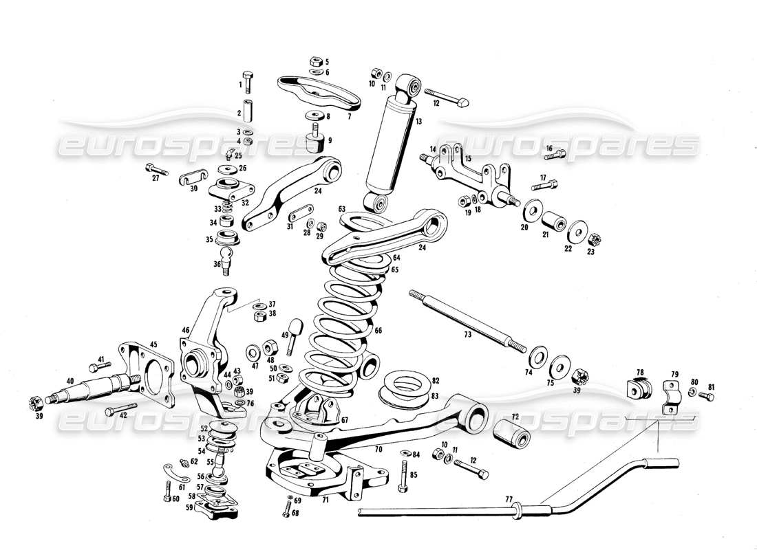 a part diagram from the maserati quattroporte (1967-1979) parts catalogue