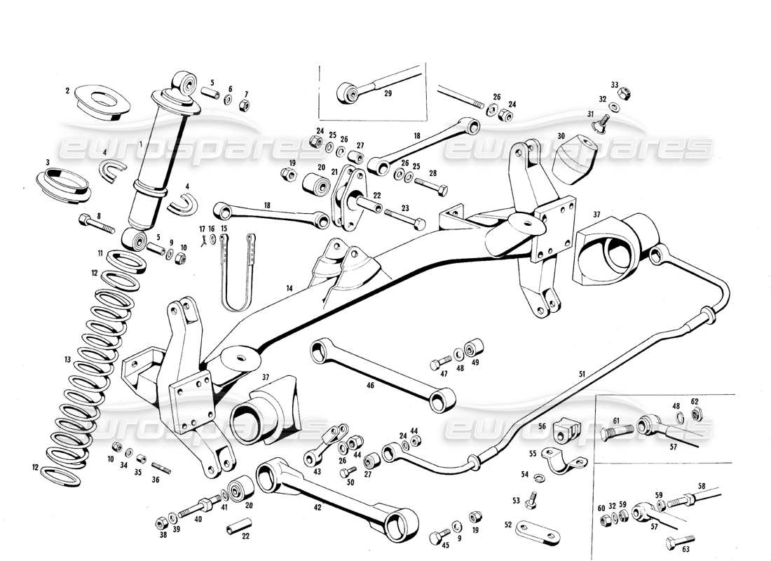 a part diagram from the maserati quattroporte (1967-1979) parts catalogue
