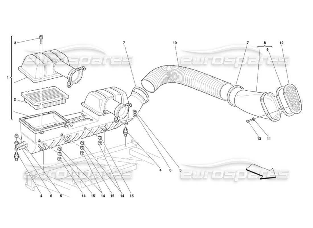 a part diagram from the ferrari 360 challenge (2000) parts catalogue