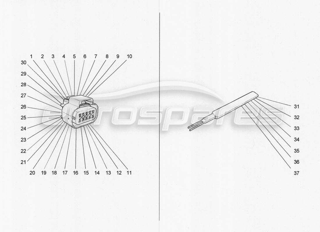 a part diagram from the maserati quattroporte m156 (2014 onwards) parts catalogue