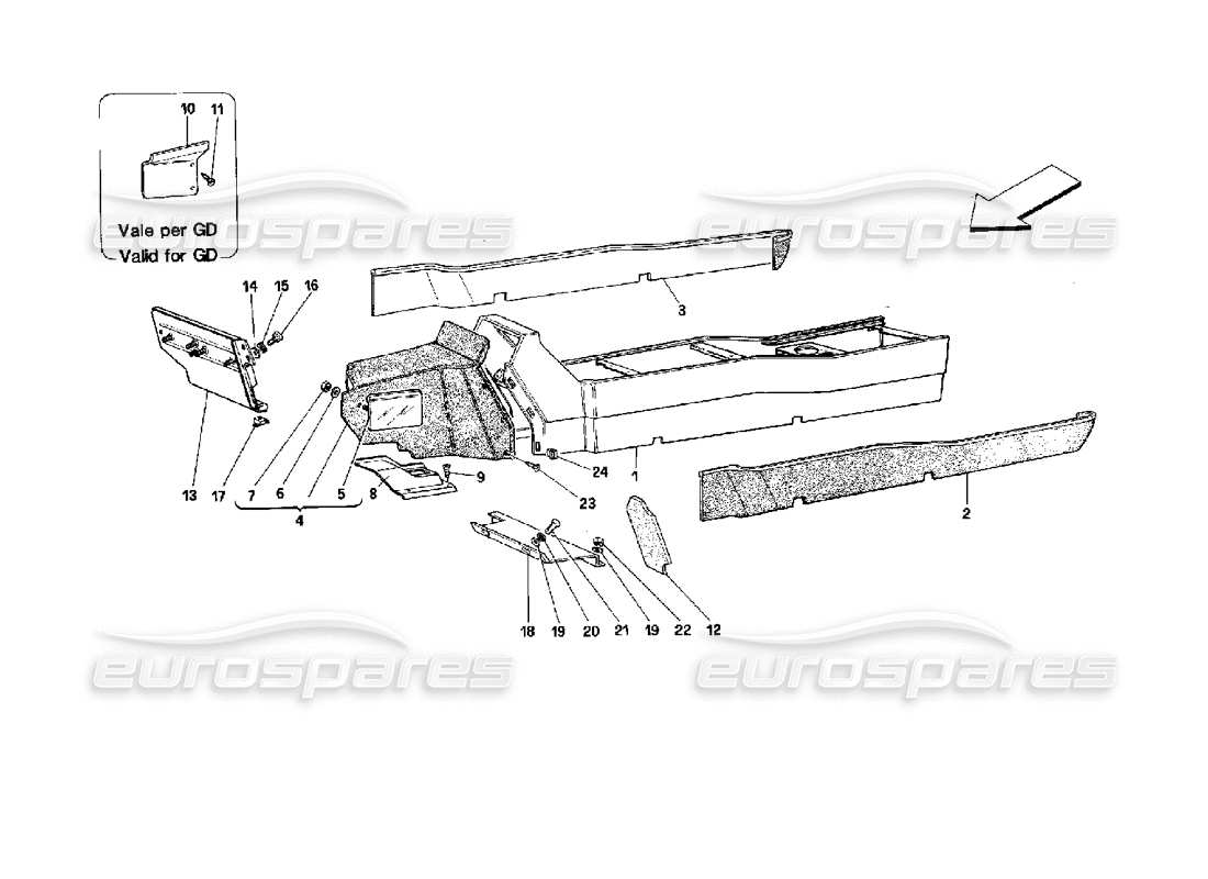 a part diagram from the ferrari mondial parts catalogue