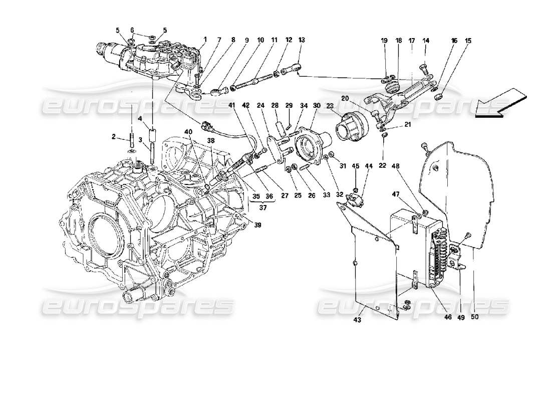 a part diagram from the ferrari mondial parts catalogue