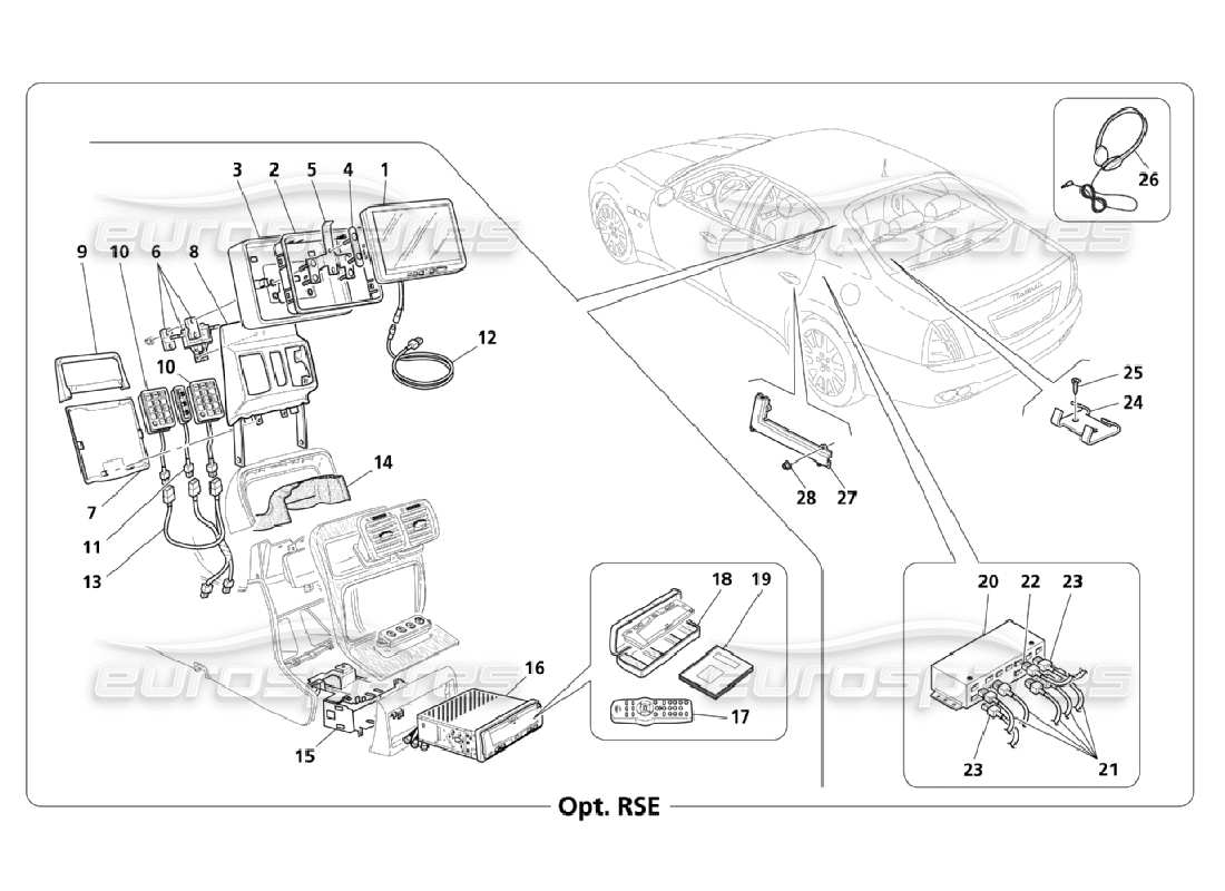 a part diagram from the maserati quattroporte m139 (2005-2013) parts catalogue