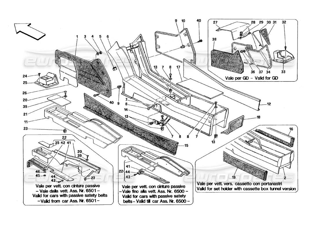 VIEW PARTS DIAGRAMS FROM THE FERRARI 348 PARTS CATALOGUE a part diagram from the ferrari 348 parts catalogue