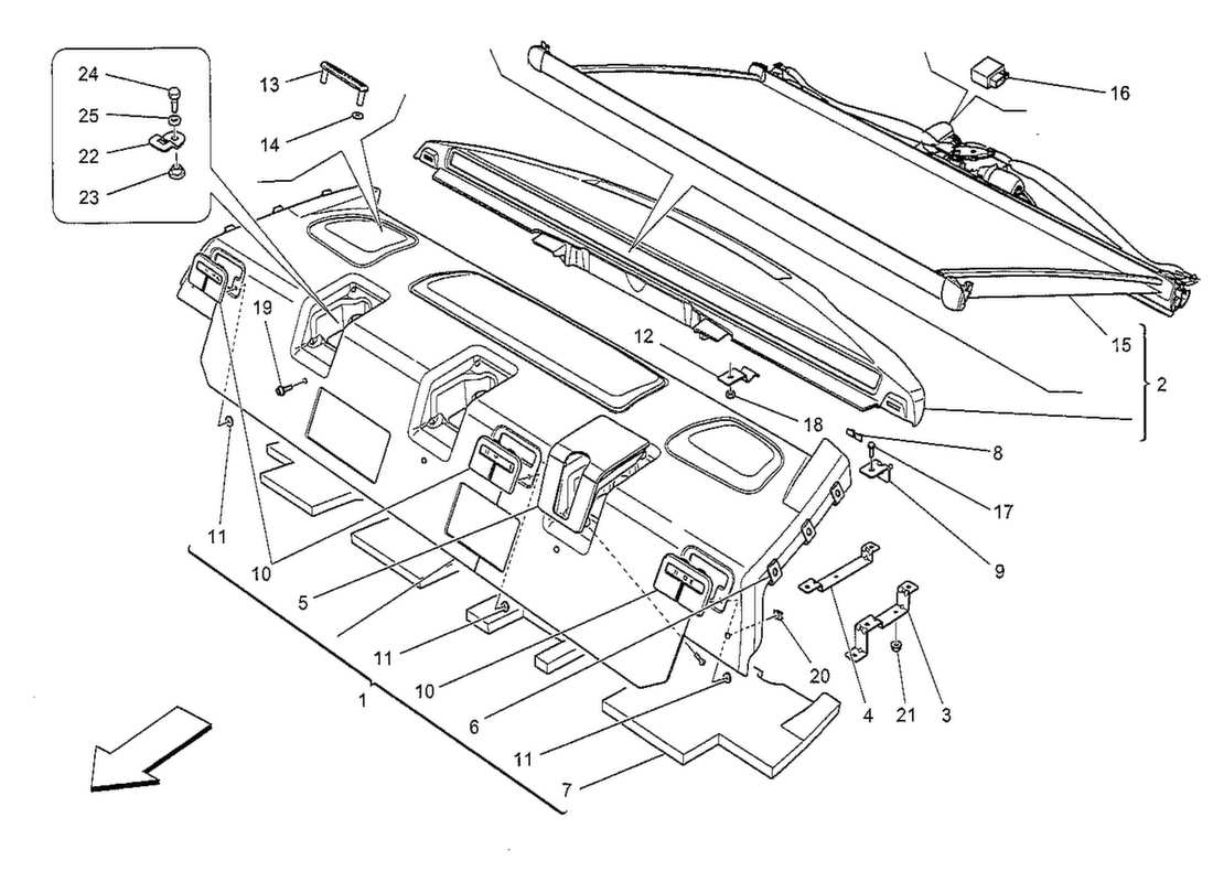 a part diagram from the maserati qtp. v8 3.8 530bhp 2014 parts catalogue