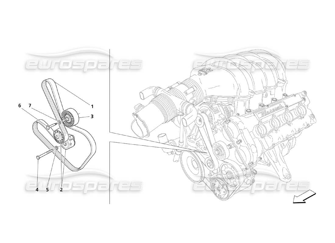 a part diagram from the maserati quattroporte m139 (2005-2013) parts catalogue