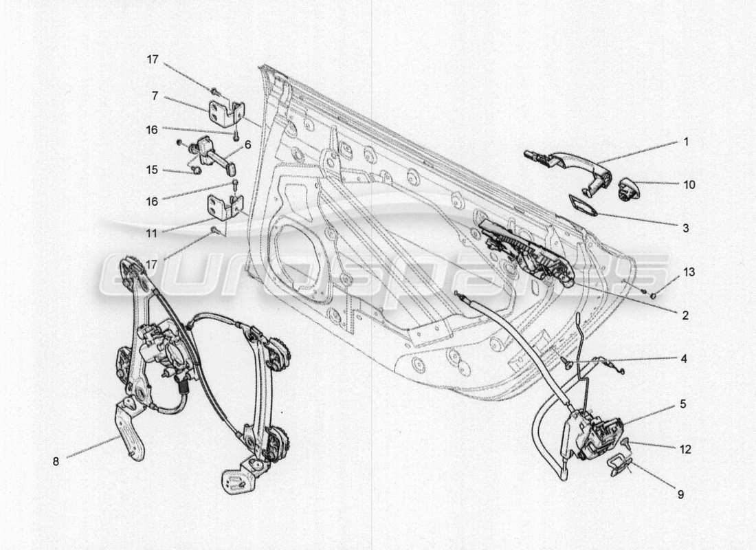 a part diagram from the maserati qtp. v8 3.8 530bhp 2014 auto parts catalogue