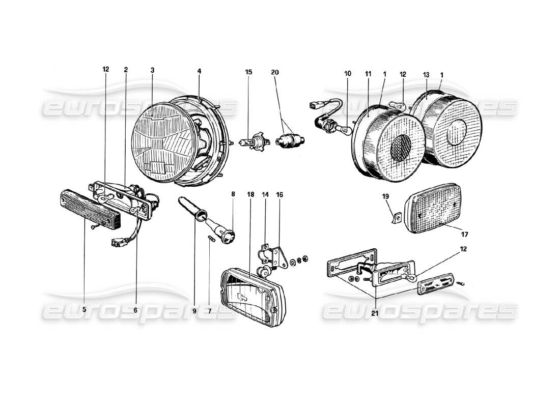 VIEW PARTS DIAGRAMS FROM THE FERRARI 308 PARTS CATALOGUE a part diagram from the ferrari 308 parts catalogue