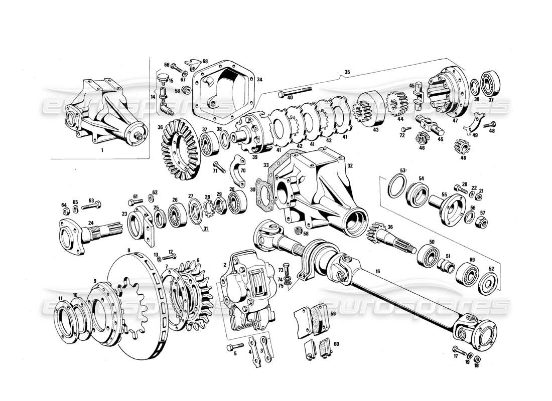 a part diagram from the maserati quattroporte (1967-1979) parts catalogue