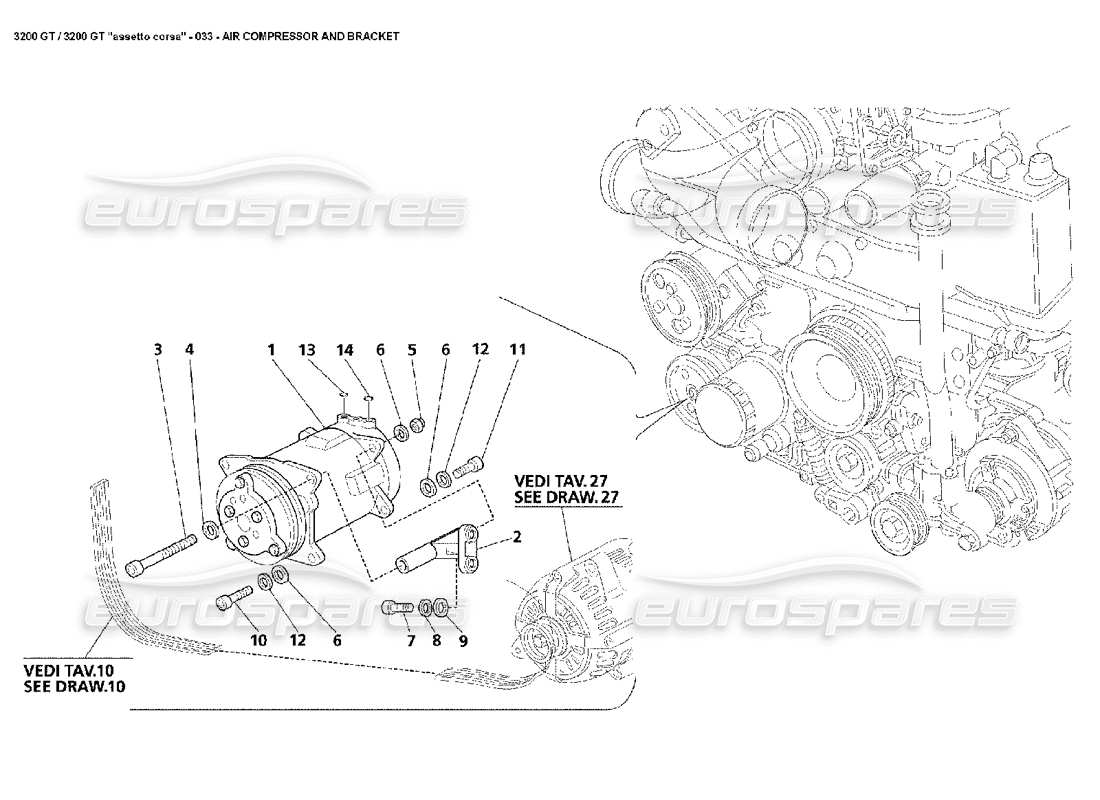 a part diagram from the maserati 3200 parts catalogue
