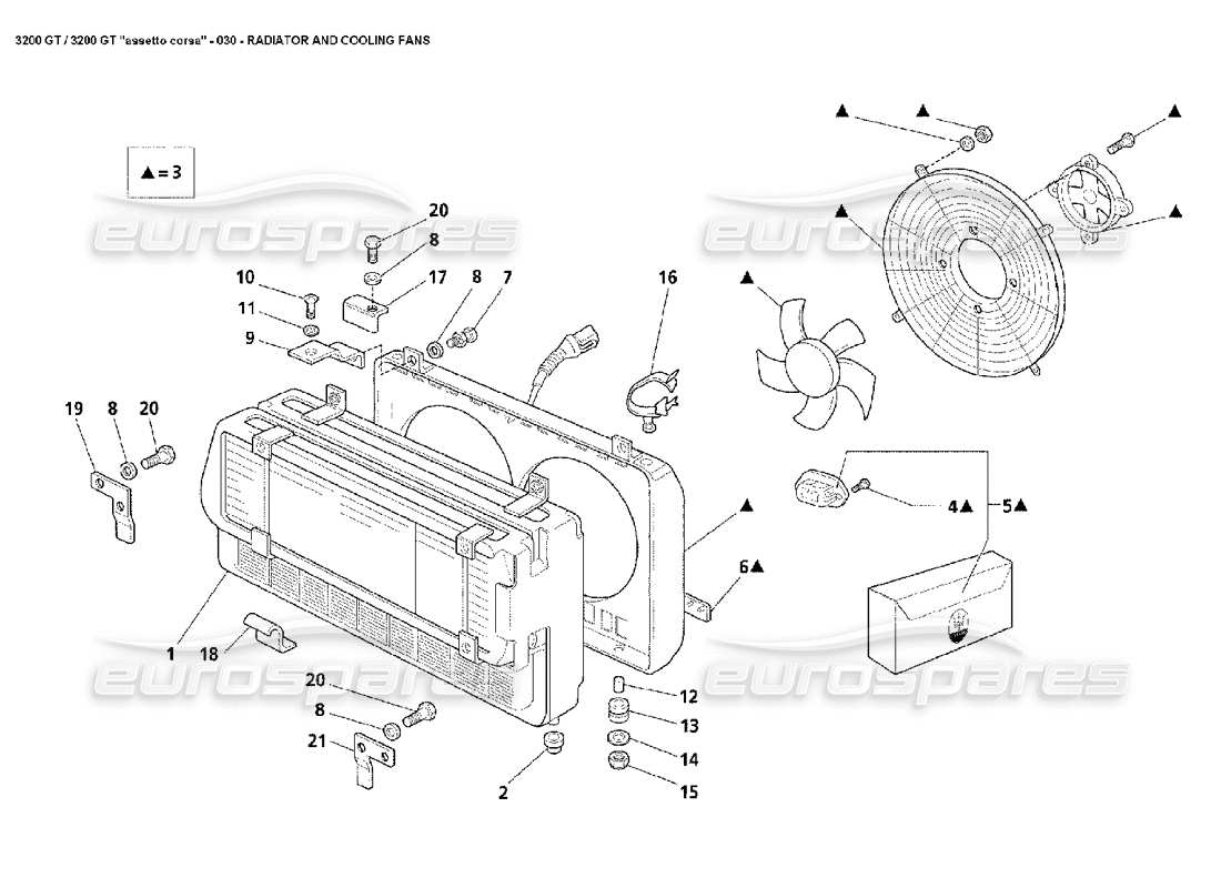 a part diagram from the Maserati 3200 GT/GTA/Assetto Corsa parts catalogue