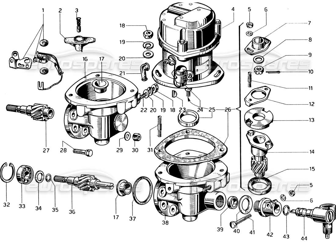 VIEW PARTS DIAGRAMS FROM THE FERRARI 330 GTC COUPE PARTS CATALOGUE a part diagram from the ferrari 330 gtc coupe parts catalogue