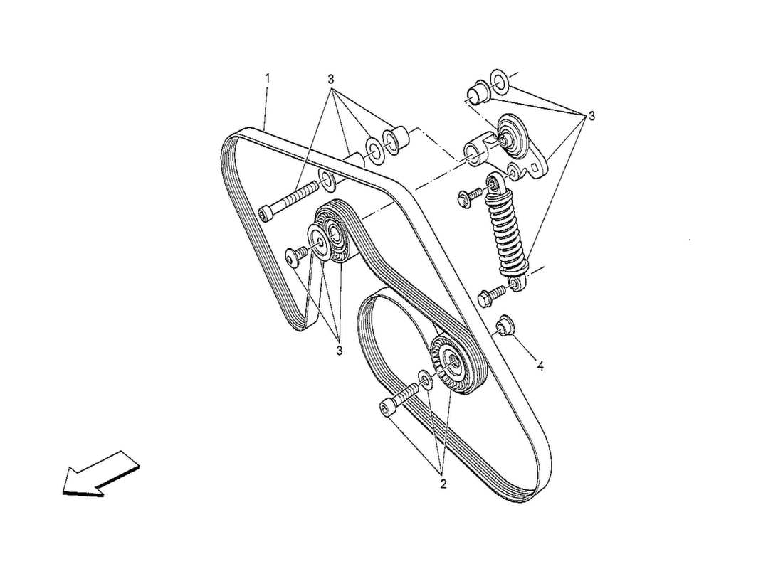 a part diagram from the maserati quattroporte m156 (2014 onwards) parts catalogue