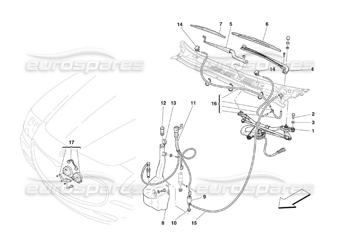 a part diagram from the maserati quattroporte m139 (2005-2013) parts catalogue