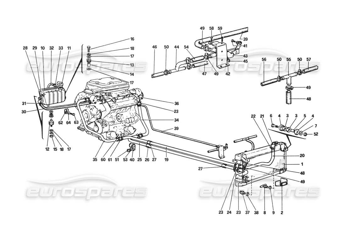 a part diagram from the Ferrari 308 GTB (1980) parts catalogue