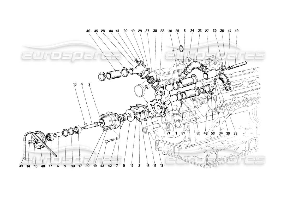 a part diagram from the ferrari mondial parts catalogue