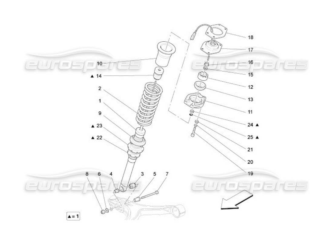 a part diagram from the maserati quattroporte m139 (2005-2013) parts catalogue