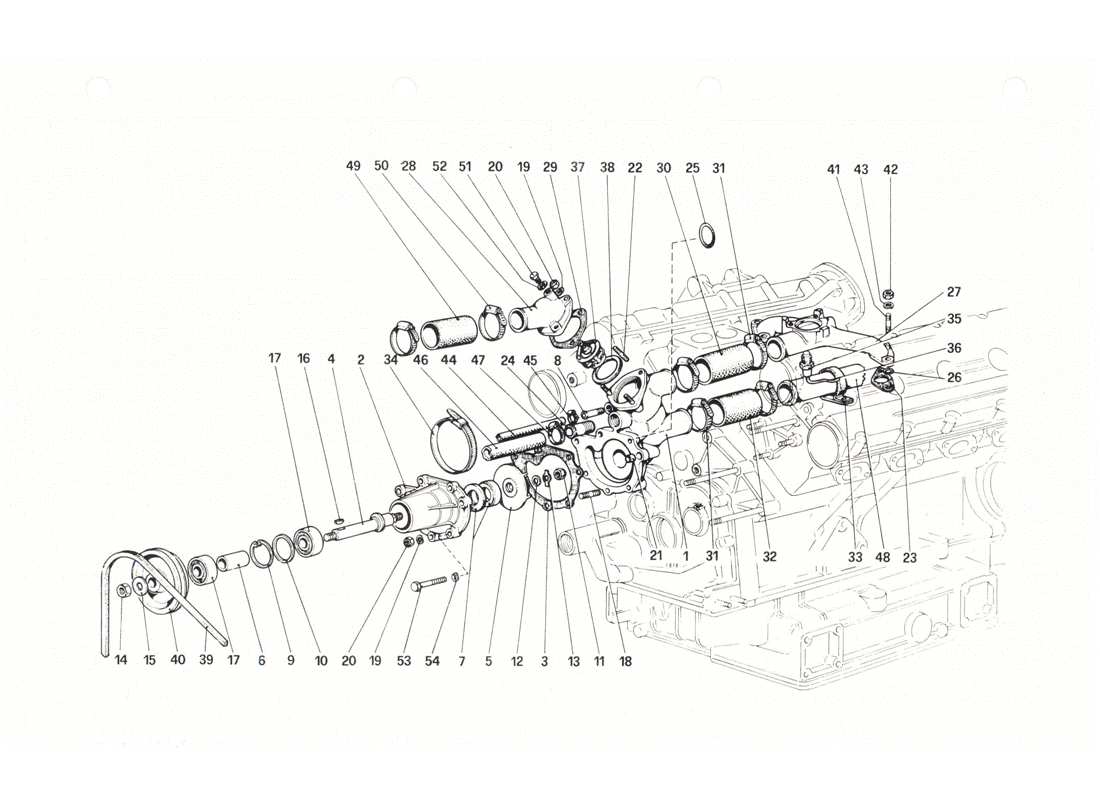 a part diagram from the ferrari 208 gtb gts parts catalogue