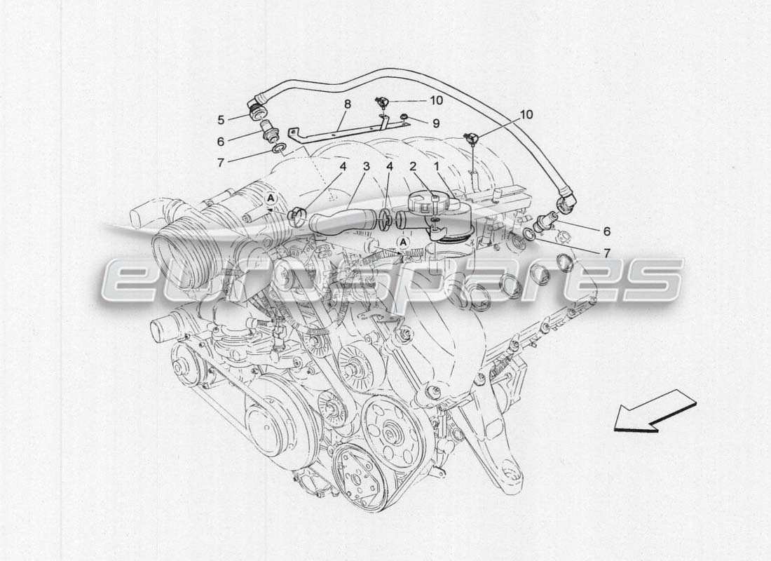 a part diagram from the maserati grancabrio parts catalogue
