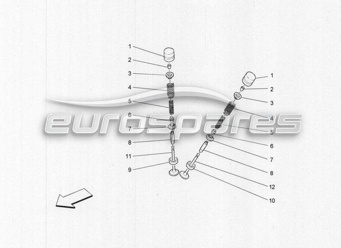 a part diagram from the maserati grancabrio parts catalogue