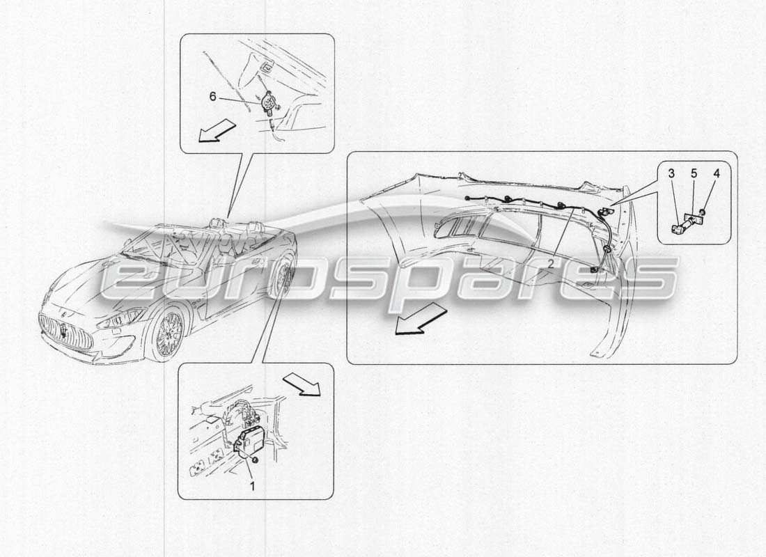 a part diagram from the maserati grancabrio parts catalogue