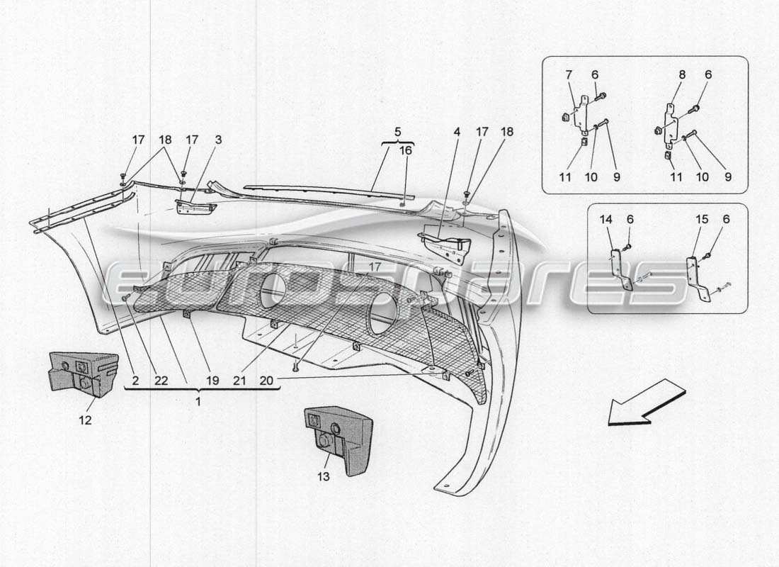 a part diagram from the maserati grancabrio parts catalogue