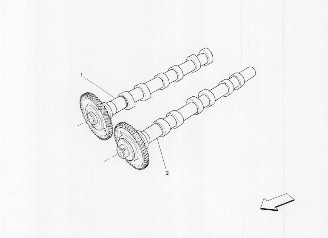 a part diagram from the maserati quattroporte m156 (2014 onwards) parts catalogue