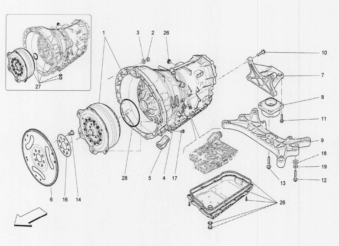 a part diagram from the Maserati QTP. V6 3.0 TDS 275bhp 2017 parts catalogue