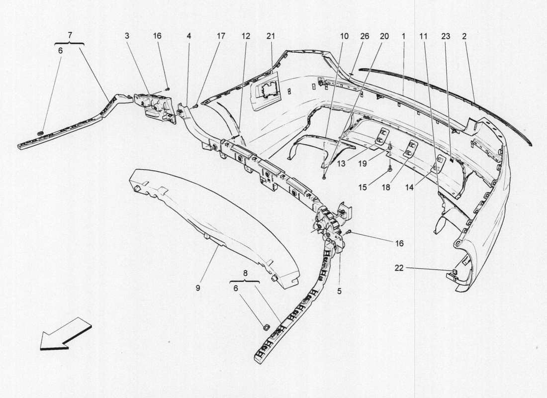 a part diagram from the maserati qtp. v6 3.0 tds 275bhp 2017 parts catalogue