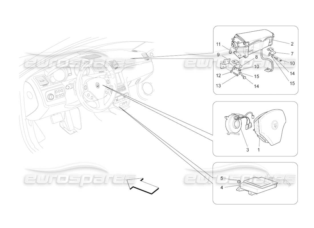 a part diagram from the maserati grancabrio (2010) 4.7 parts catalogue